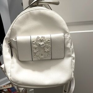 Cute white mini backpack